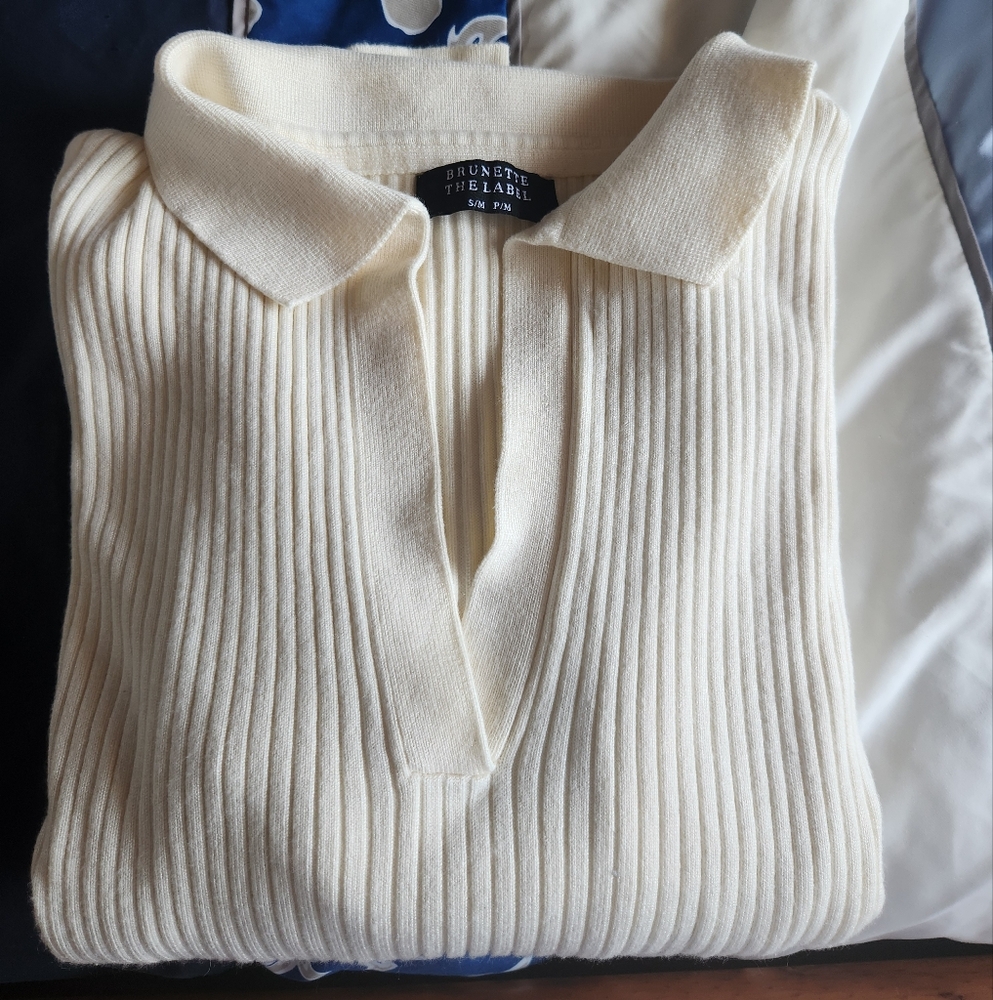 Brunette the Label Ivory Knit Top
